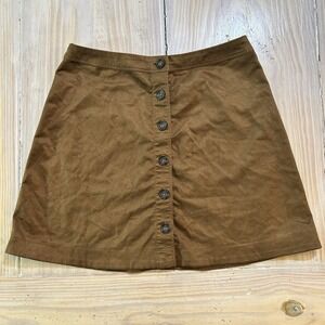 Abercrombie & Fitch Mini Skirt Women's Medium Faux Suede Brown Indie Festival